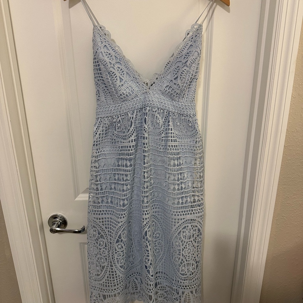 Bardot Blue Spaghetti Strap Midi Sundress